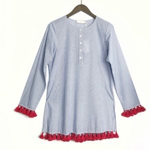 Never worn  Tory Burch Sandy Striped Tassel Beach Tunic